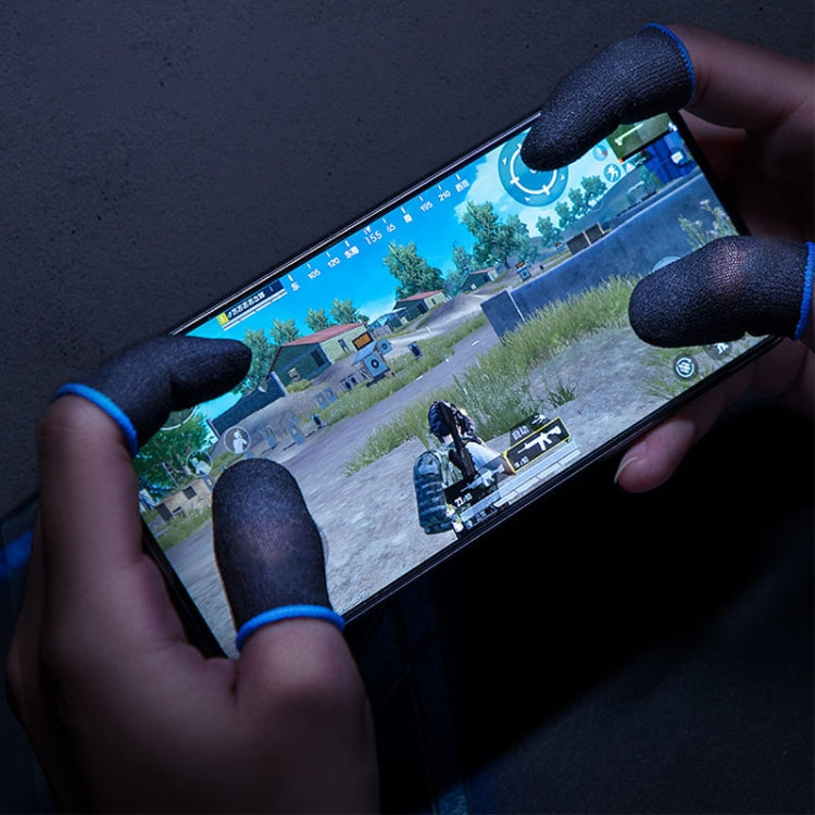 1 paio di coperture per dita touch screen per giochi per telefoni cellulari traspiranti in fibra di carbonio per pollice / indice 1 paio di coperture per dita touch screen per giochi per telefoni cellulari traspiranti in fibra di carbonio per pollice / indice